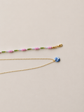 (Cynthia) Layering Seed Bead Dusty Magenta Pink with Swan Layering Necklace