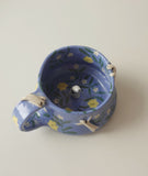 Blue Ceramic Floral Ceramic Mochi Dog