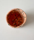 Hand-Painted Floral Ceramic Cup with Miniature Dog Lid