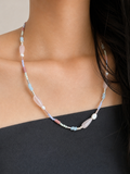 (Rosé) Rose Quartz & Freshwater Pearl Seed Bead Necklace