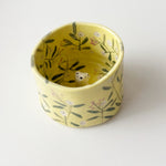 Lemon Yellow Botanical Polar Bear Ceramic Cup