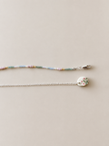 (Leora) Seed Pastel Pink Beads with Rice Fresh Water pearls and Mini Jade Beads Pink Silver