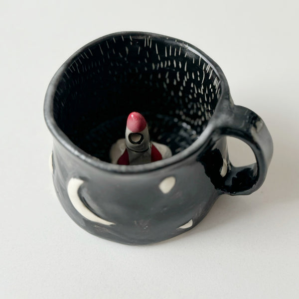 Space ship with Quokka Ceramic Cup with Handle