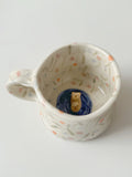 Floral Mochi Couple Capybara Ceramic Cup with Handle