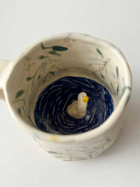 Huh? Mochi Duck Duck Floral Cup with Handle