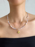(Kate)Light Blue Seed Bead with  Freshwater Pearl Seed