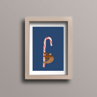 Sloth Dancing on Candy Cane Pole Postcard